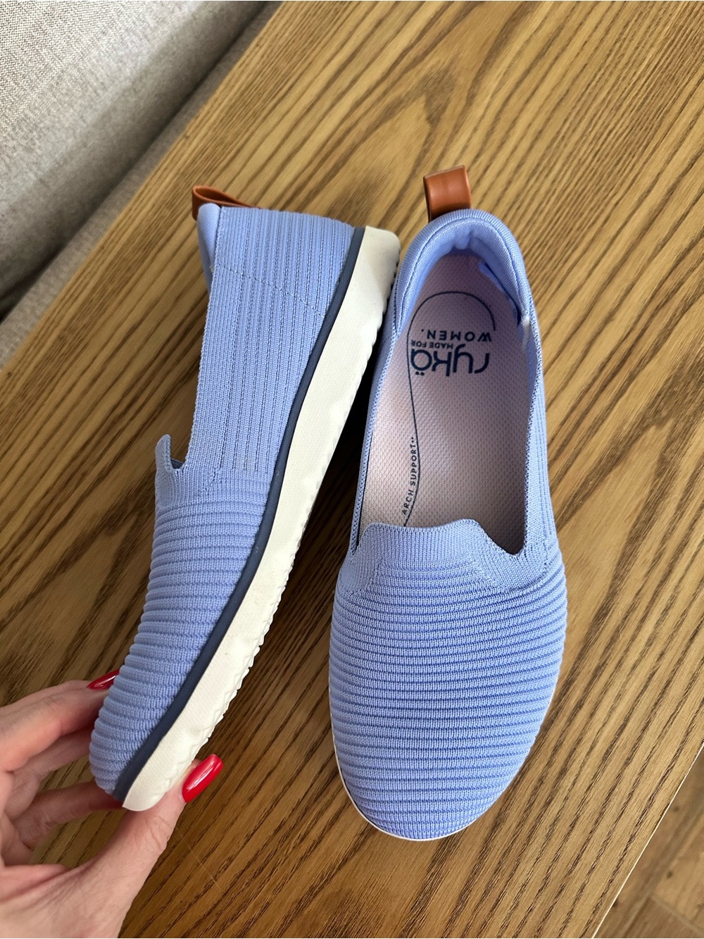 Ryka NWOT Slip-On Knit Shoes in Light Blue